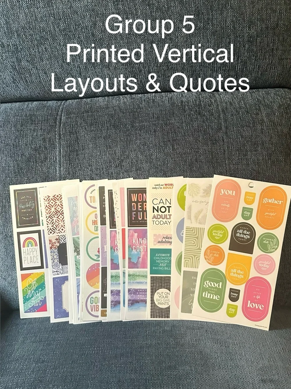 The Happy Planner Printed Vertical Layouts & Quotes Sticker Sheet Bundle